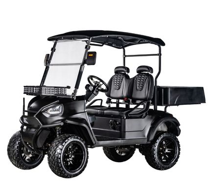 ราคาดี น้ําหนัก 400-500 กิโลกรัม 4 ที่นั่ง 48V5KW AC Motor Electric Golf Cart พร้อมกล่องบรรทุกและกลองหน้า ระบบเบรกกลองหลัง ออนไลน์